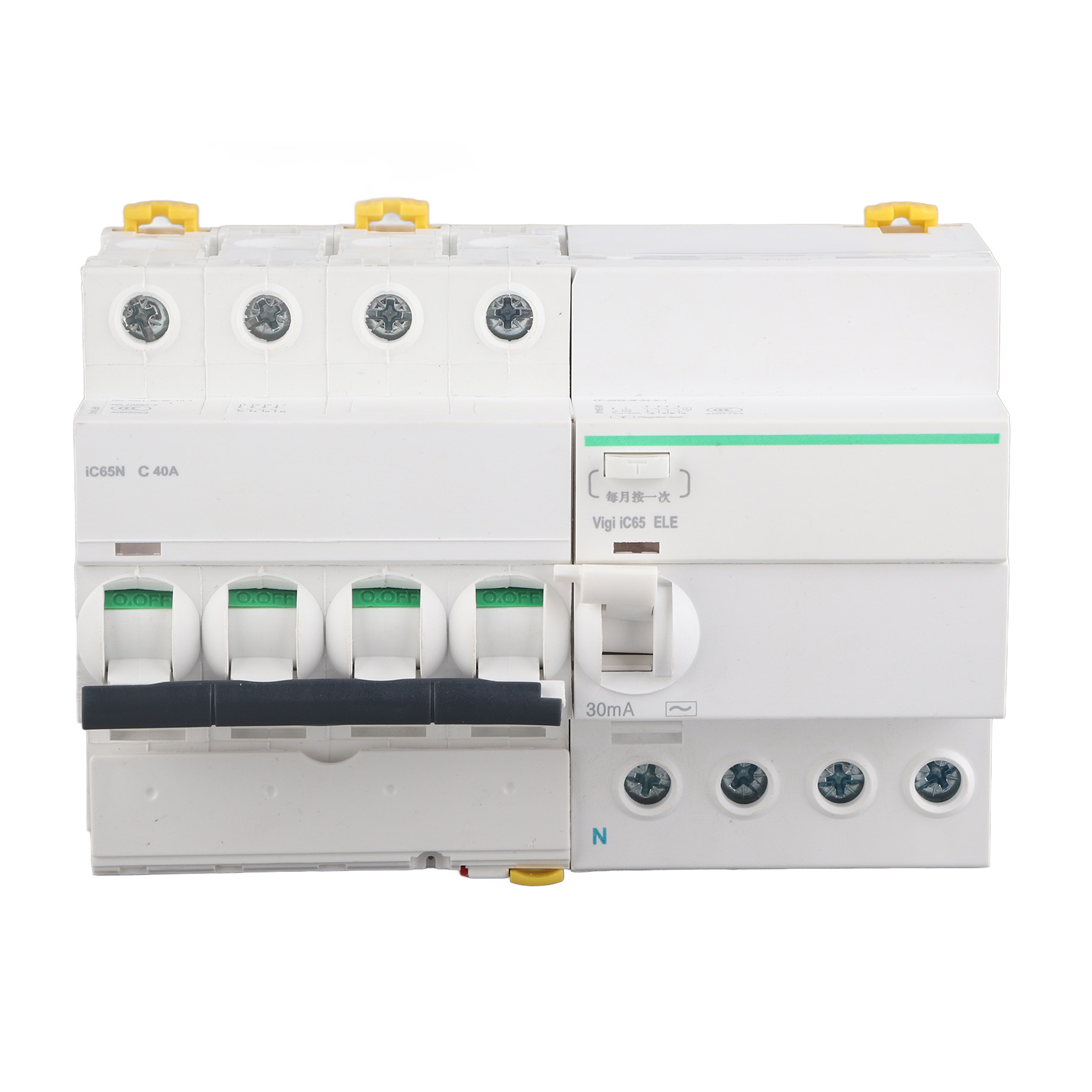 4p+n 16a 400v Ac Fehlerstromschutzschalter, Pa66 Flammhemmendes Gehäuse, Erdschlussschutz, Elektrische Installationssicherheit