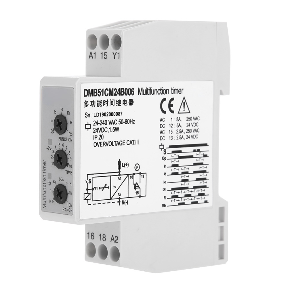 Universelles 7-funktions-zeitverzögerungsrelais, Digitaler Timer Für 24 V Gleichstrom Und 24–240 V Wechselstrom