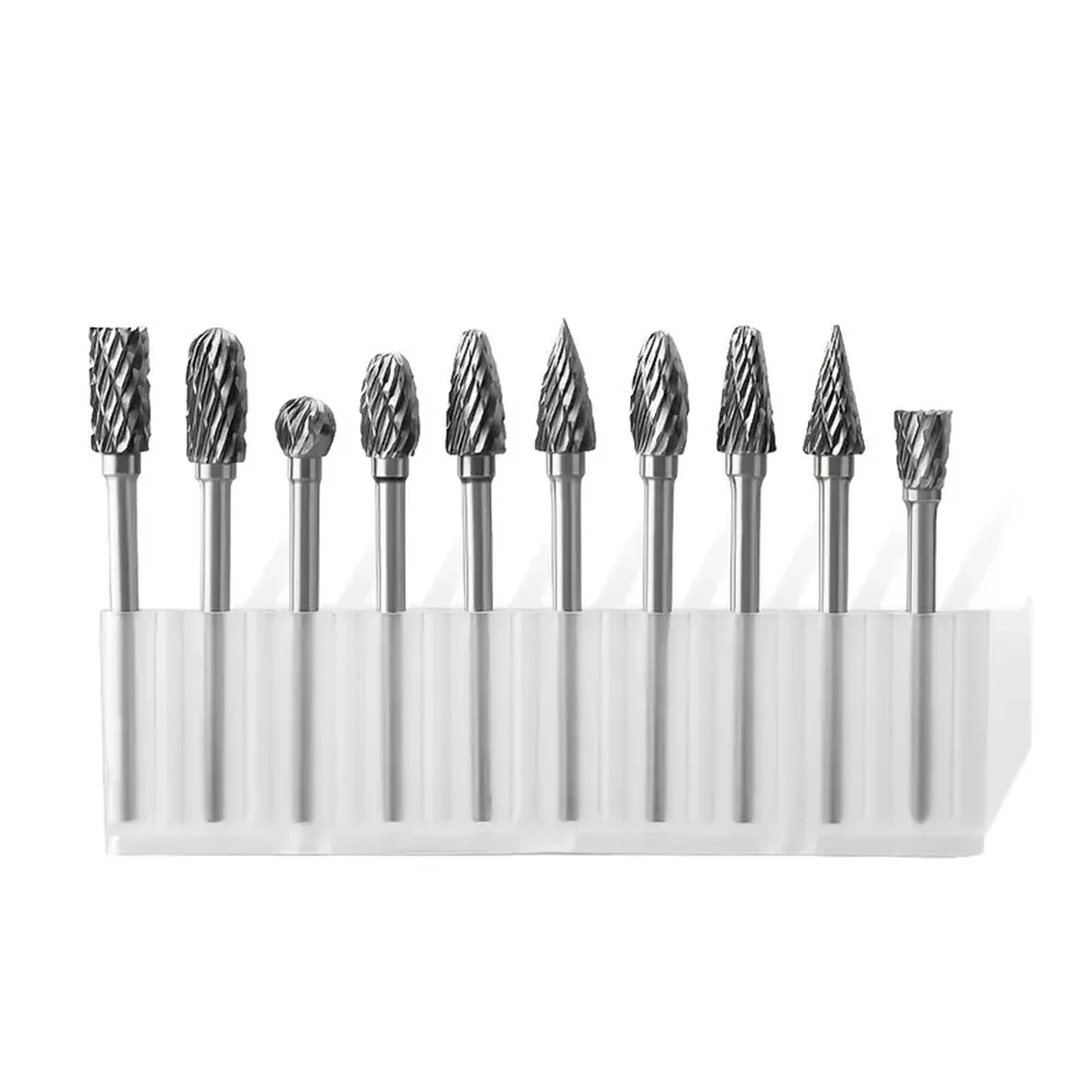 Set Mit 10 Doppel-rotationsfräsern Aus Legiertem Stahl, Schleifaufsätze Für Holz- Und Metallbearbeitung, Heimwerkerbedarf, 1 Stück, Silber