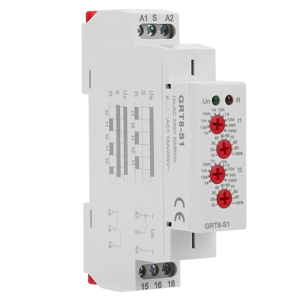 Grt8-s1 Ein/aus-zyklustimer, 230 V Ac Mini-asymmetrischer Timer