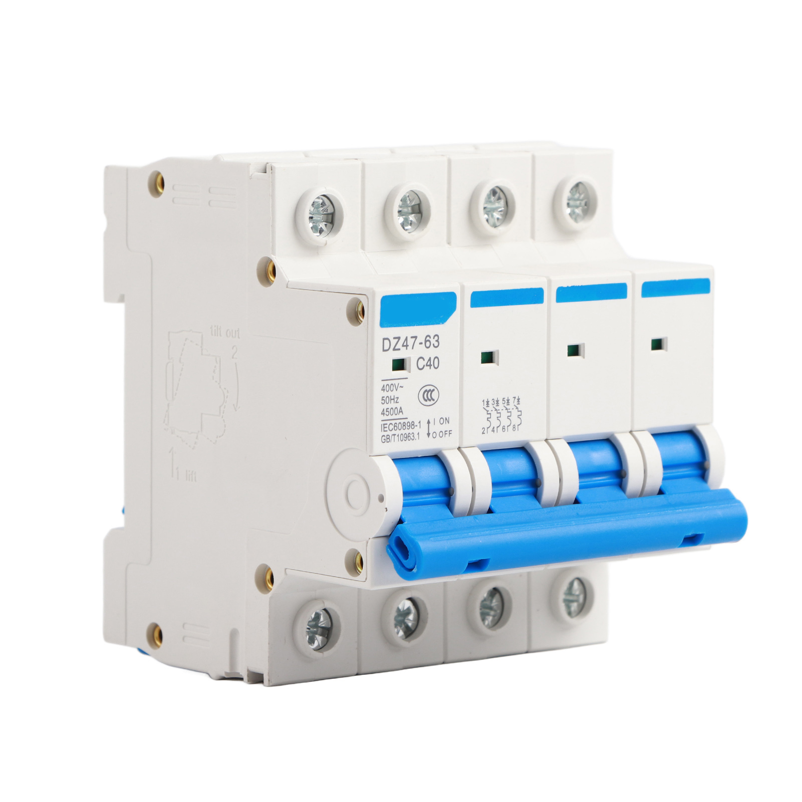 4p Automatischer Leitungsschutzschalter Dz47-63 40a 400v - Schutz Von Hausstromkreisen