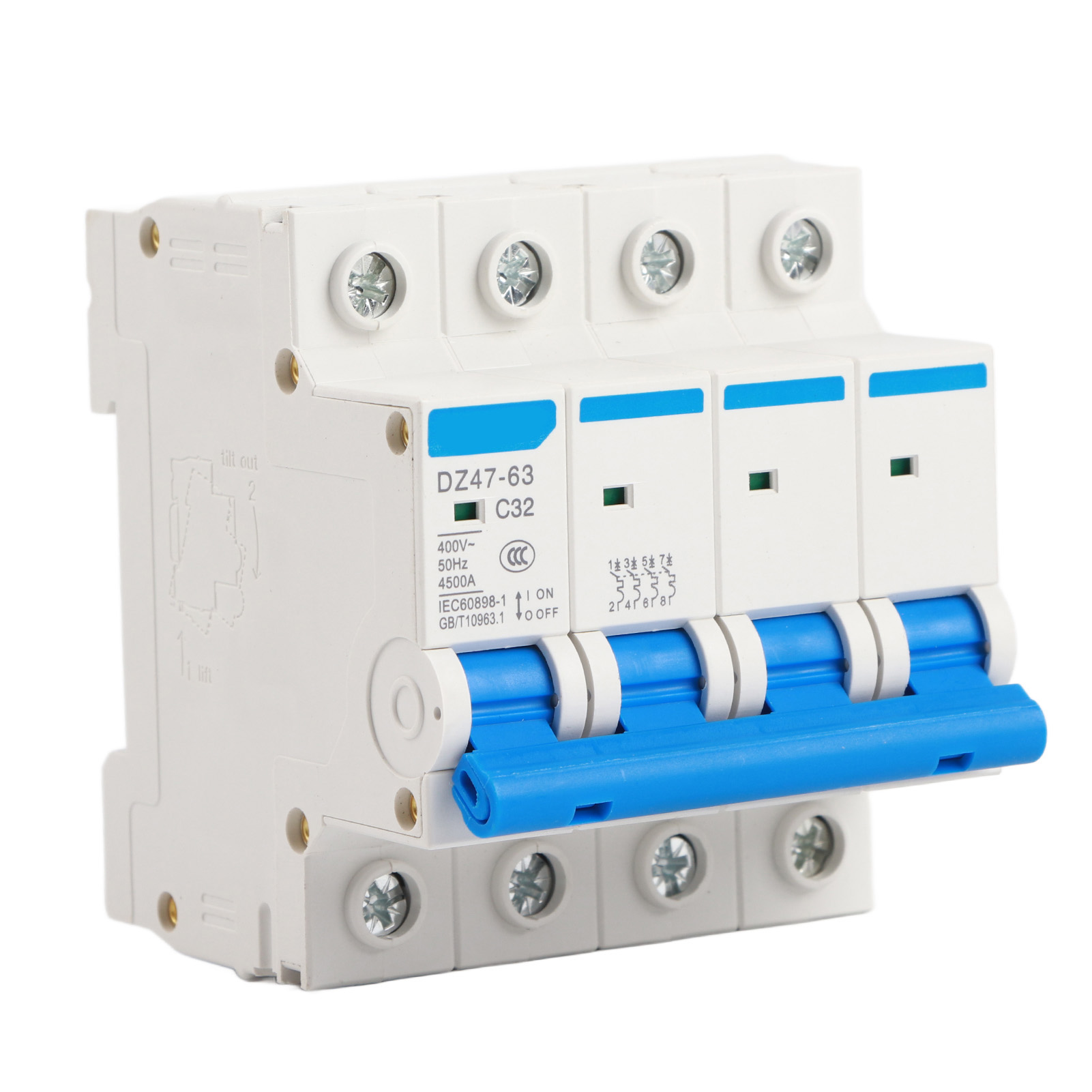 4p 32a 400v Fehlerstromschutzschalter Dz47-63 - Elektrische Sicherheitsvorrichtung