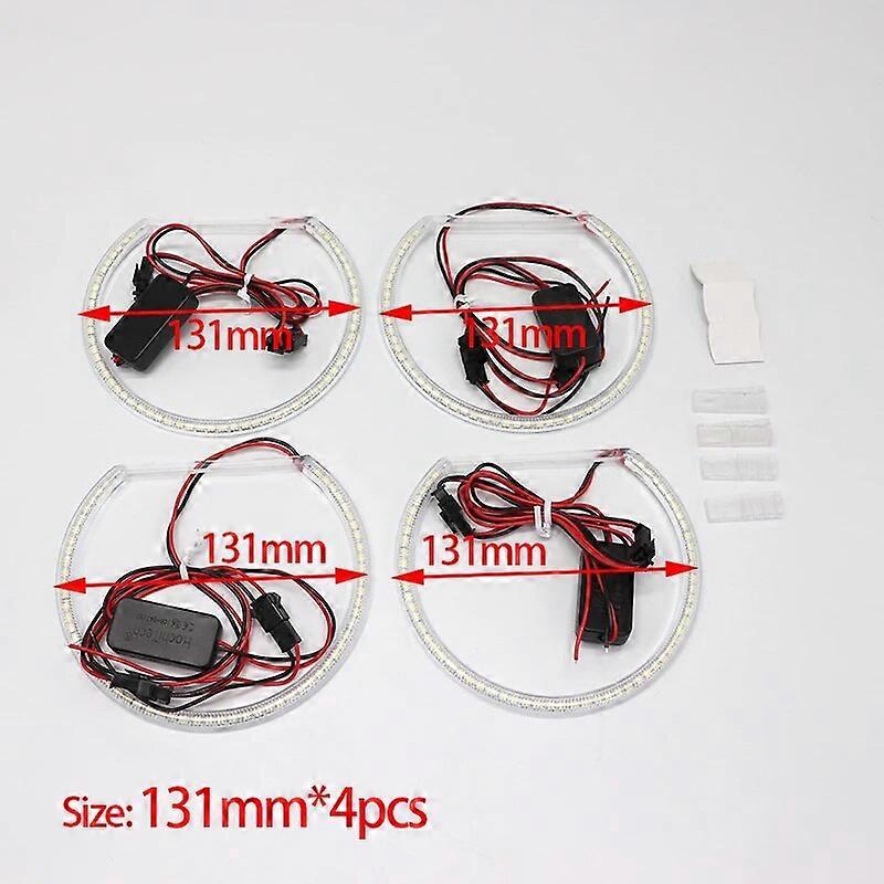 Led-lichtringe (tagfahrlicht, Smd, Led Angel Eyes) Für Bmw 3er, 5er, 7er (e39, E46, E38, E36) – Scheinwerfer-nachrüstung (131 Mm, 146 Mm) – Weiß, 4 Stück (131 Mm)