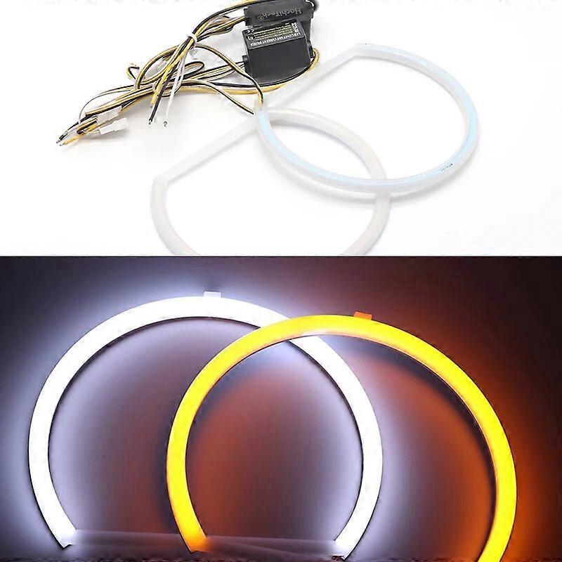 Stück Smd-baumwoll-led-angel-eyes, Weiß Und Gelb, Tagfahrlicht-set, 85, 90, 95, 100 Mm, 105 Mm, 110 Mm, 115 Mm, 120 Mm, 126 Mm, 140 Mm, 131 Mm, 146 Mm, 158–85 Mm Vollkreis