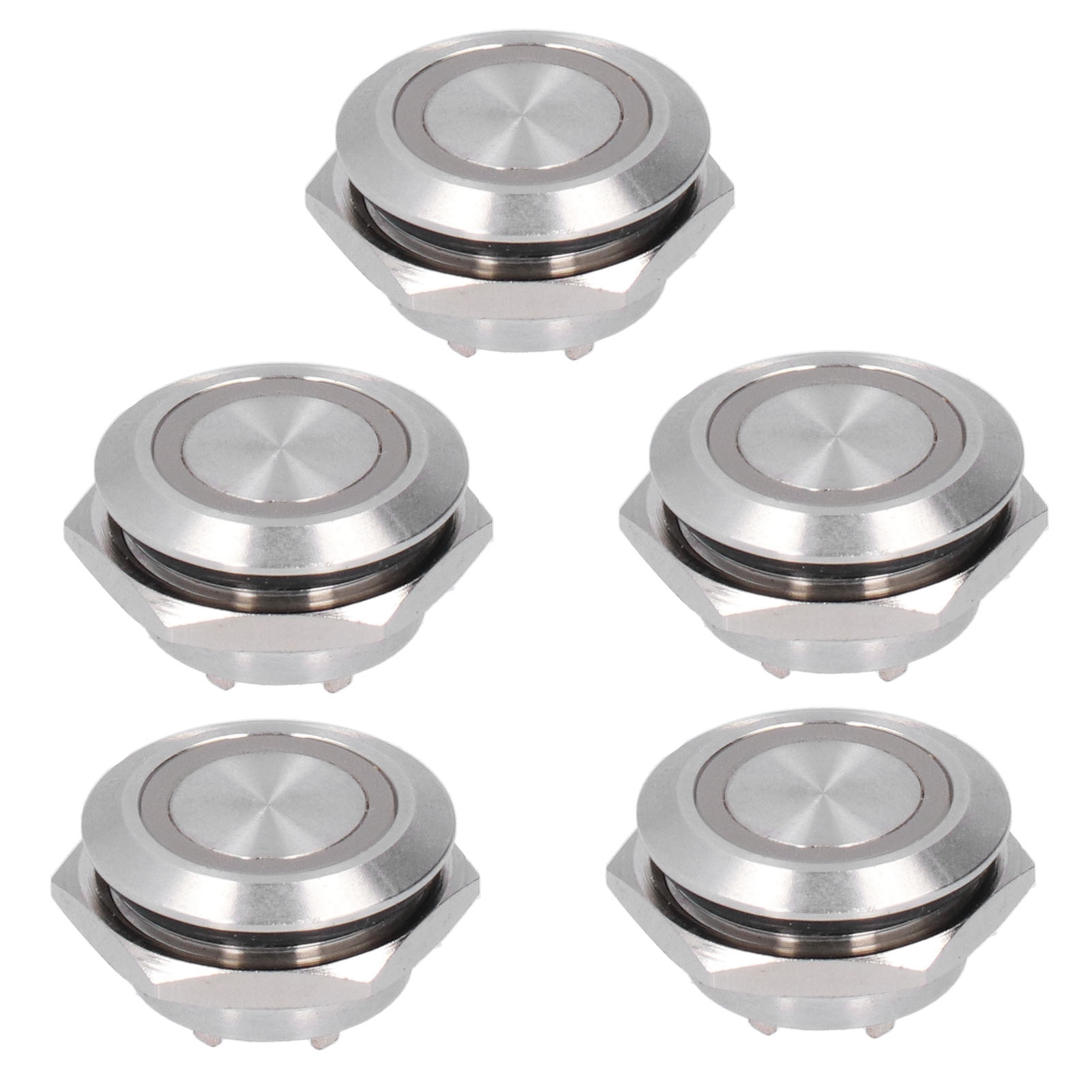 Wasserdichter 19-mm-momentantaster Mit Blauer Led, 12–24 V Dc, Selbstrückstellender Metallschalter