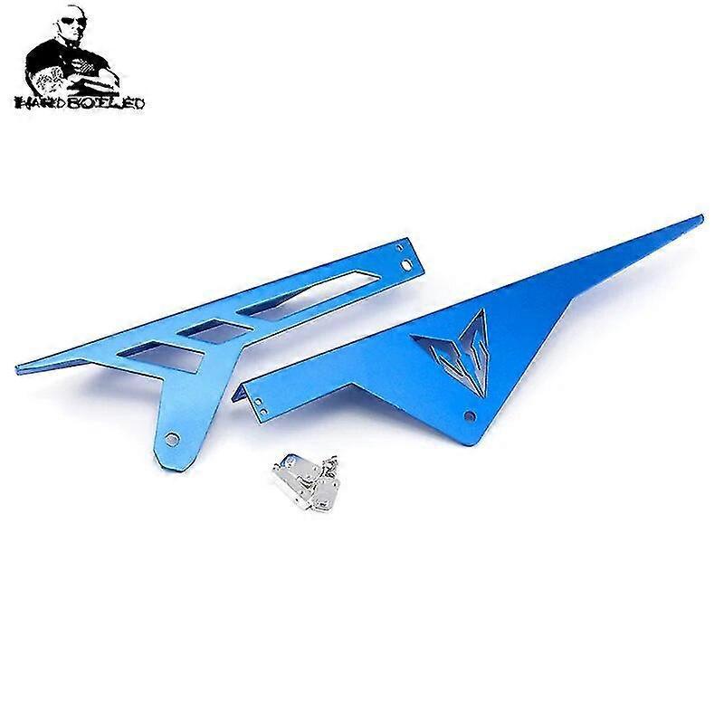 Kettenschutzabdeckung Aus Cnc-gefrästem Aluminium Für Yamaha Mt-09 Xsr900 Motorräder (2013–2022, Modelljahre 2019) – Blau, Ohne Logo