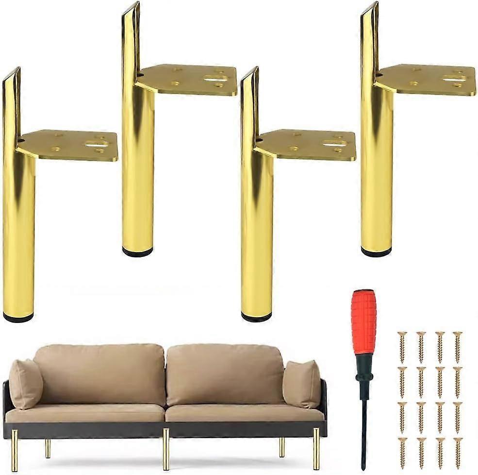 Verstellbare Schrankbeine, 4 Stück, Metallmöbelbeine, 15 Cent, Möbelersatzfüße, Goldene Tischbeine Aus Eisen, Seitlich Montierte Couchstützen, Diy-fußhocker, L-6 Zoll, Gold