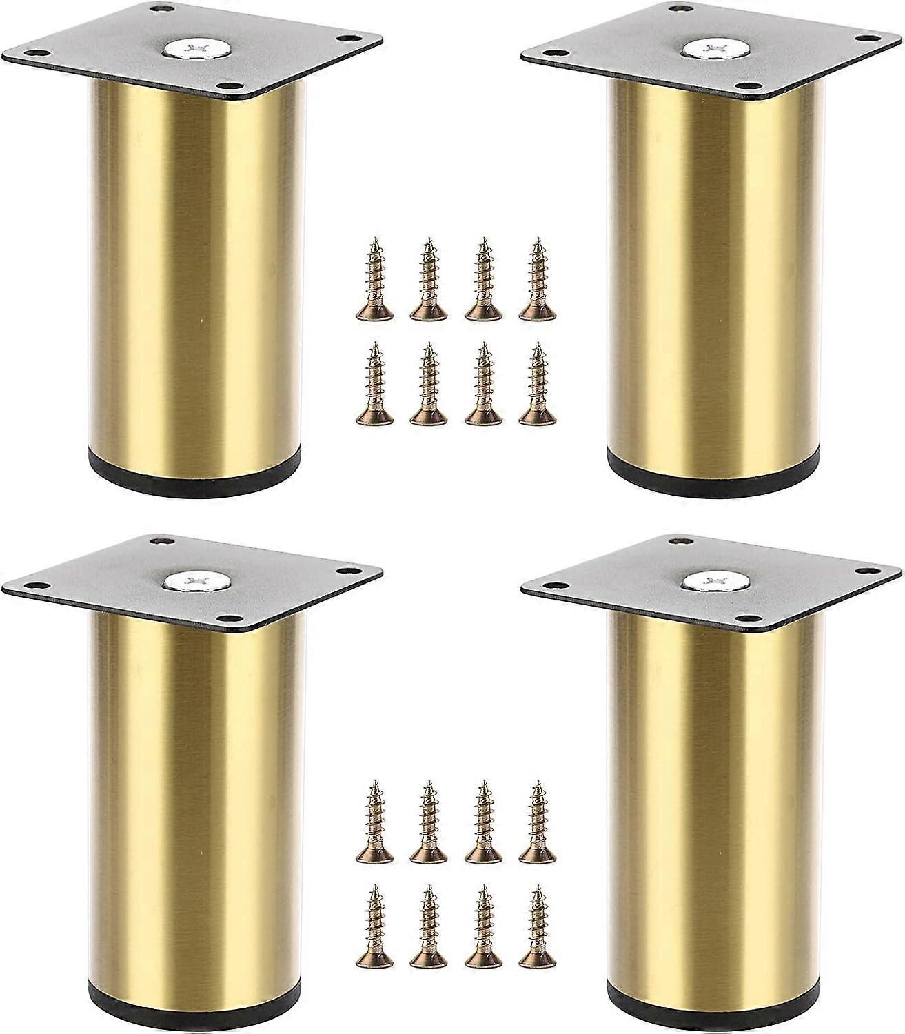 Verstellbare Schrankfüße, 4 Stück, 10 Cm, Goldfarben, Aus Aluminiumlegierung, Ideal Als Ersatzbeine Für Sofas, Schränke, Tv-schränke Und Ottomane.