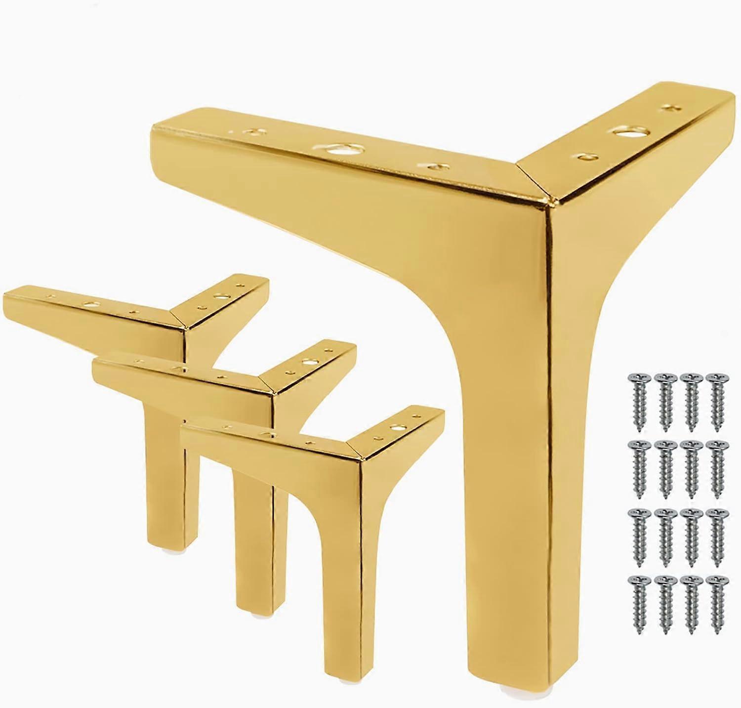 Verstellbare Schrankbeine, 17 Cm / 7 Zoll, Gold, 4er-set Moderne Tischbeine, Dreieckige Metallfüße Ersatz-sofabeine, 17 Cm / 7 Zoll, Gold