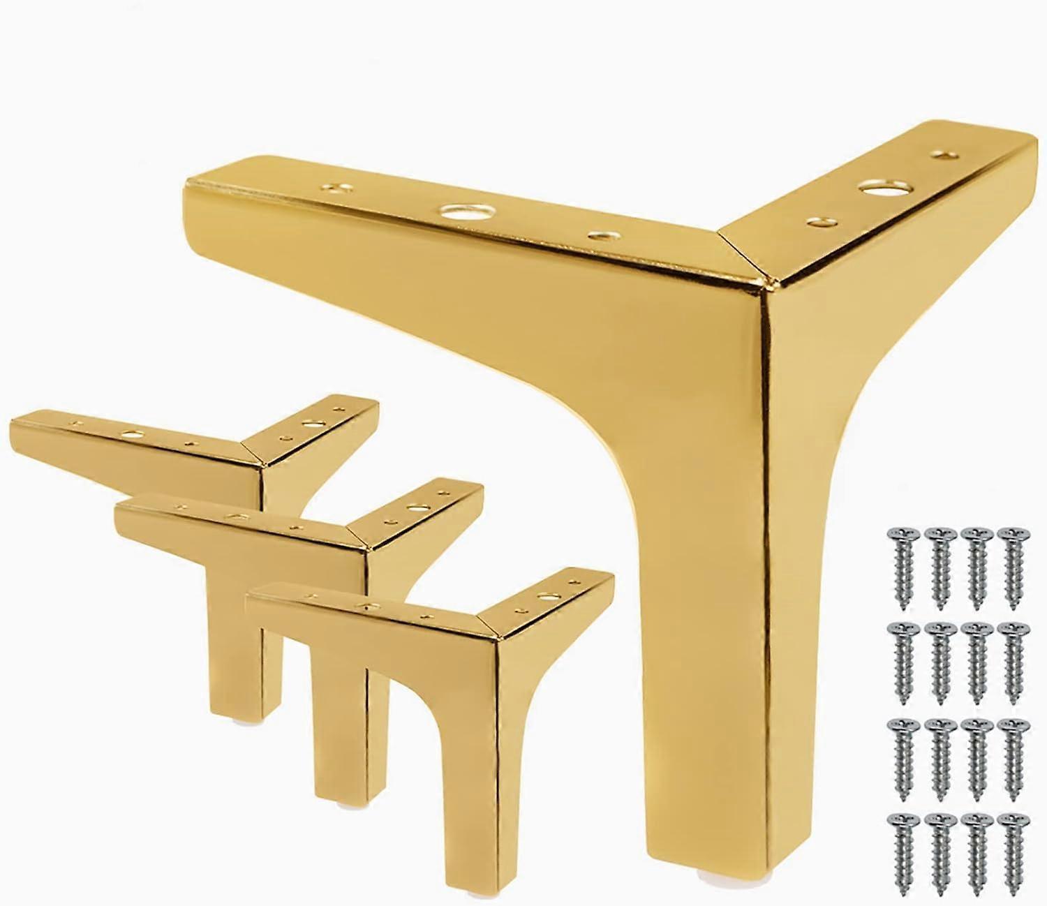 Verstellbare Schrankbeine, 17 Cm / 7 Zoll, Möbelbeine, Gold, 4er-set Moderne Tischbeine, Dreieckige Metallfüße Sofabeine, Ersatzbeine, 15 Cm / 6 Zoll, Gold