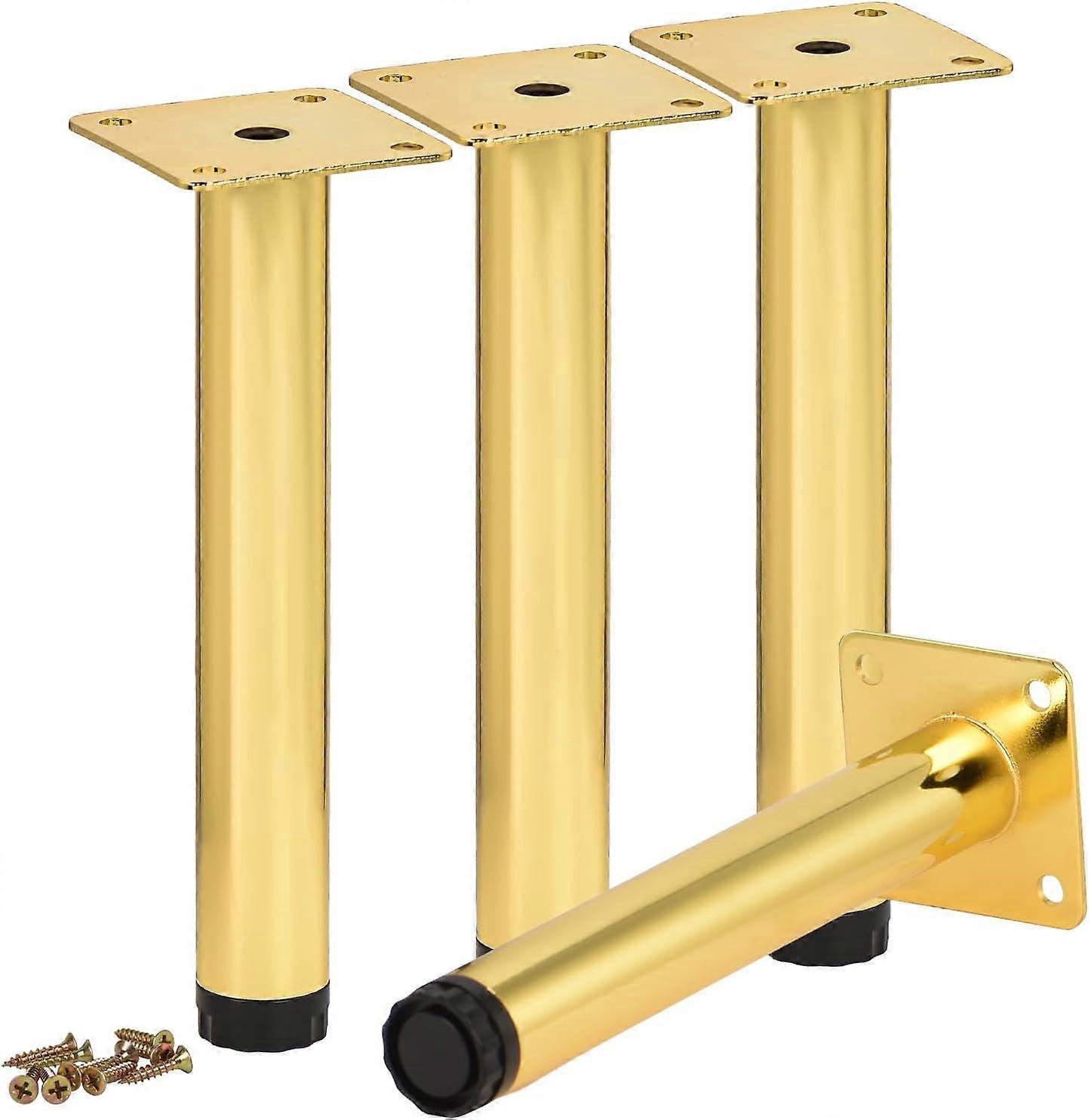 Verstellbare Schrankfüße, 10 Cm (4 Zoll), 8er-pack, Runde, Goldfarbene Eisenfüße Für Schwere Beanspruchung, Diy-ersatzfüße Für Sofa, Tisch Und Schrank – 8er-pack, 10 Cm (4 Zoll), Gold