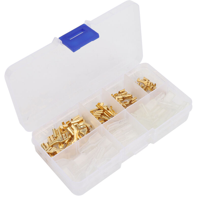 120 Vergoldete Anschlussklemmen (6,3 Mm, 4,8 Mm, 2,8 Mm) – Inklusive Aufbewahrungsbox