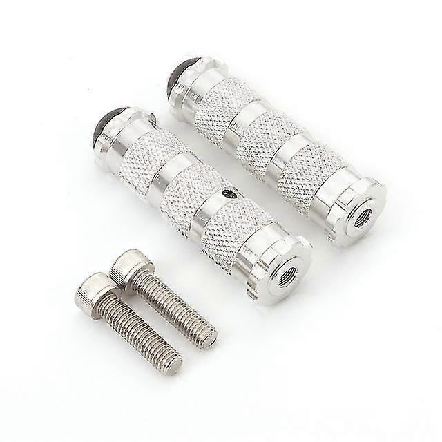 8 Mm Cnc-gefräste Aluminium-motorradfußrasten Für Universelle Motorräder (yamaha, Kawasaki, Honda) – Silber