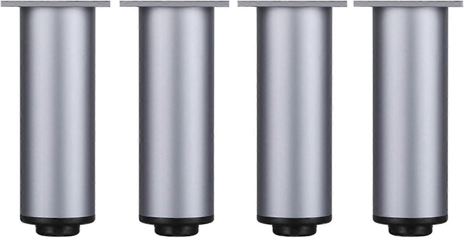 Set Mit 4 Metall-möbelfüßen Aus Aluminiumlegierung Für Schränke, Tische, Betten, Regale, Sofas, Küchenschränke (silber – 12 Cm / 4,7 Zoll – Grau)