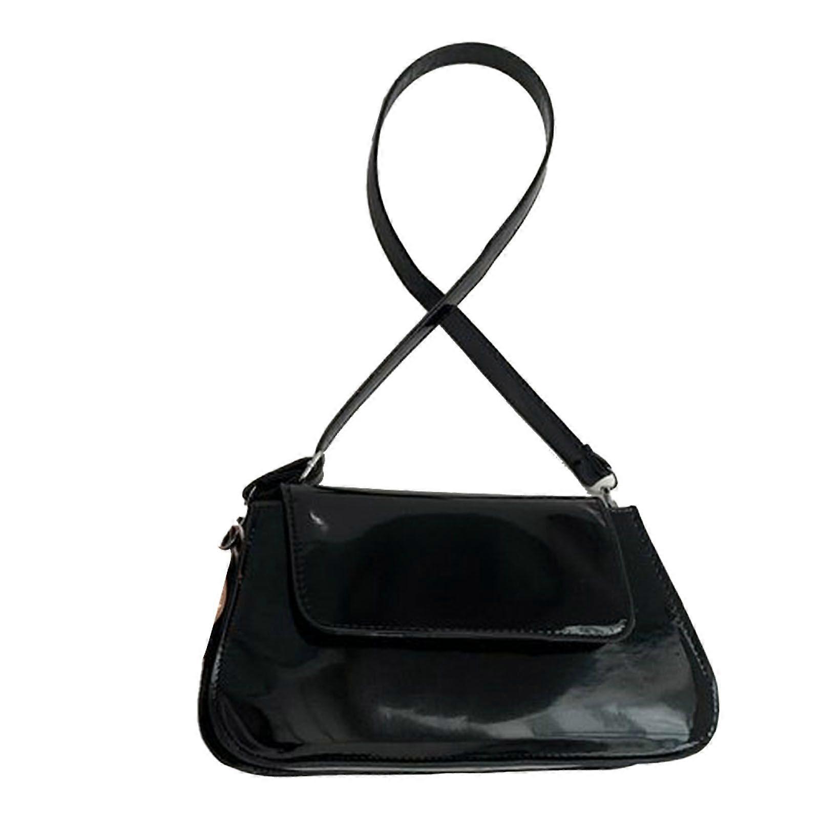 Einzelne Schultertasche Aus Glänzendem Lackleder Im Freizeitstil, Damen-schulterhandtasche Für Alltag Und Party