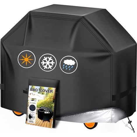 Outdoor-grillabdeckung, Wasserdichte Grillabdeckung, 420d Oxford Grillabdeckung, Geeignet Für Viele Grillarten, Uv-schutz, Wasserdicht, Reißfest (145 X 61 X 117 Cm) (schwarz)