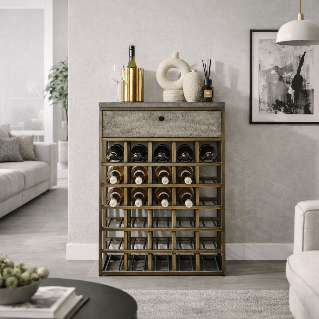 Weinschrank Ferre Aus Metall In Antikbronze