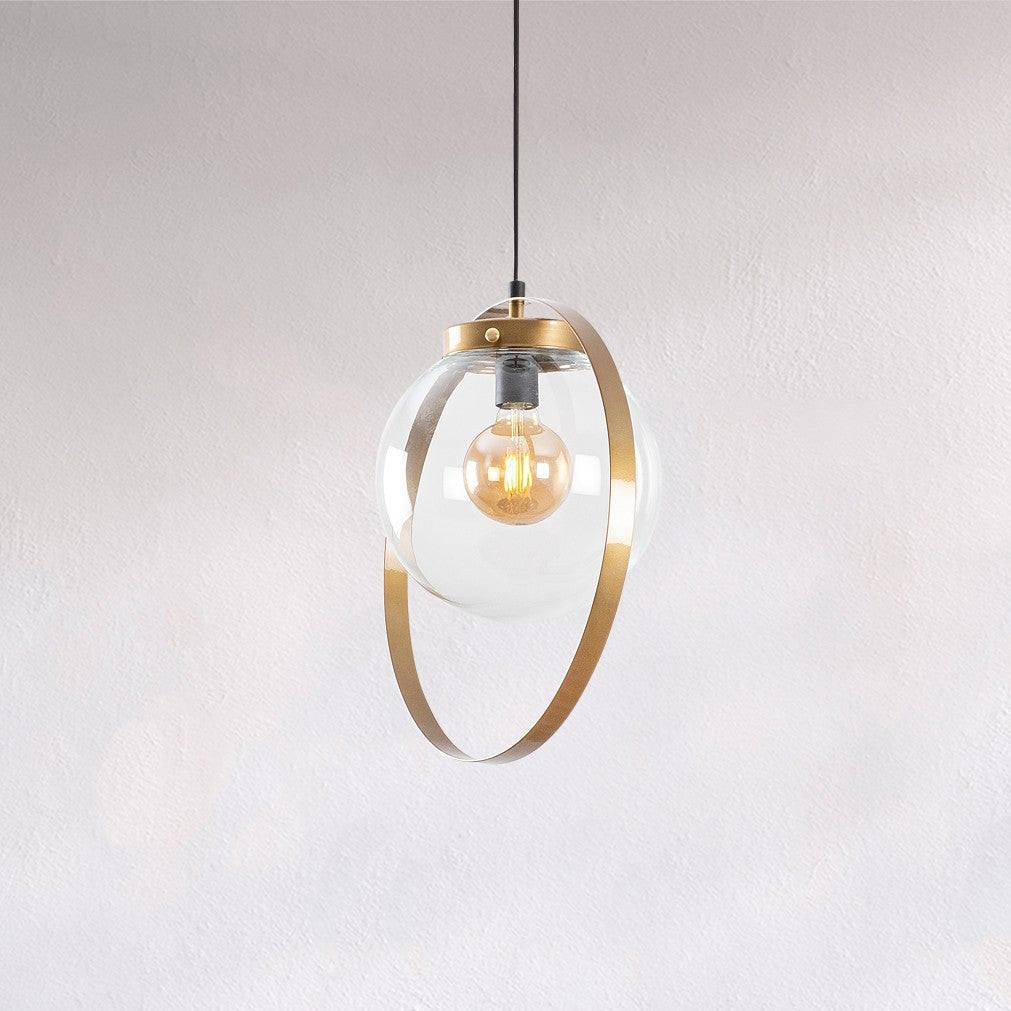 Hängelampe Blazer Aus Goldenem Glas
