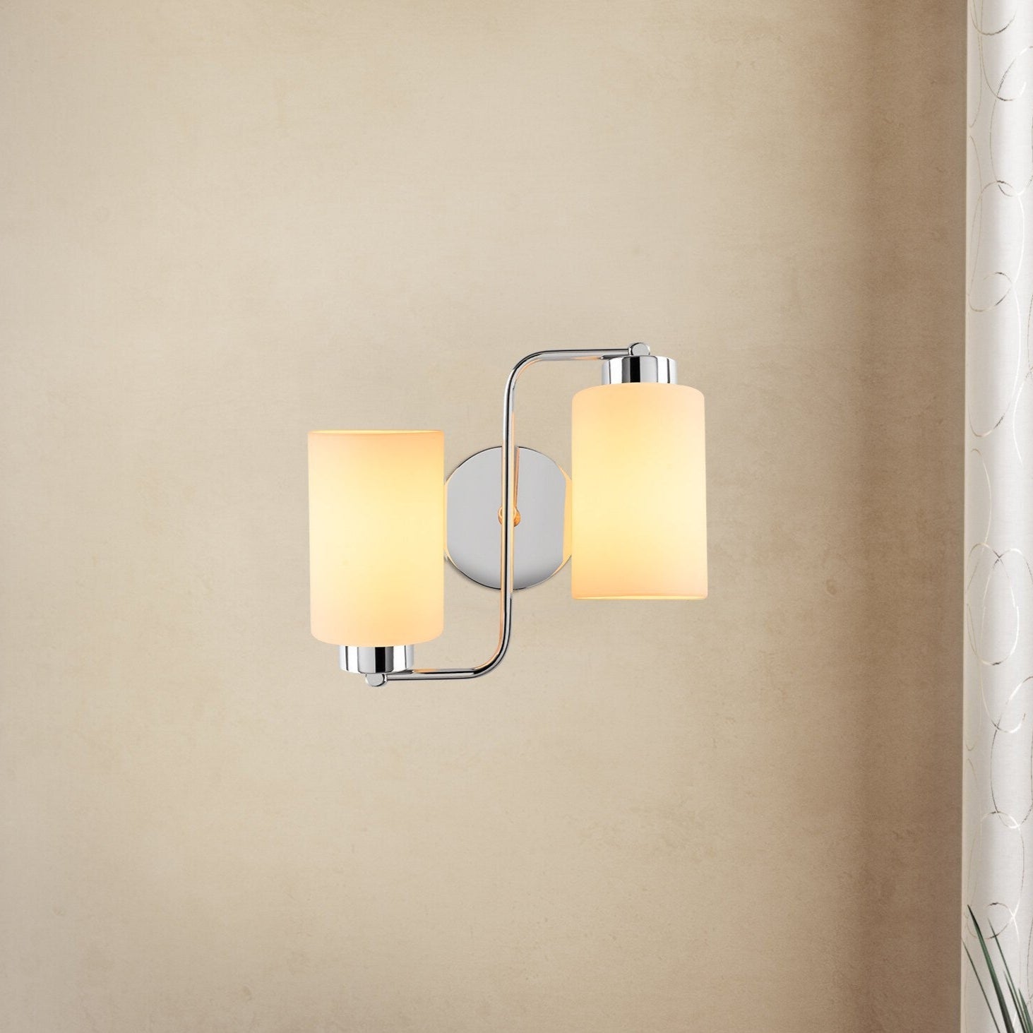 2-flammig Wandlampe Silberne Glasoase