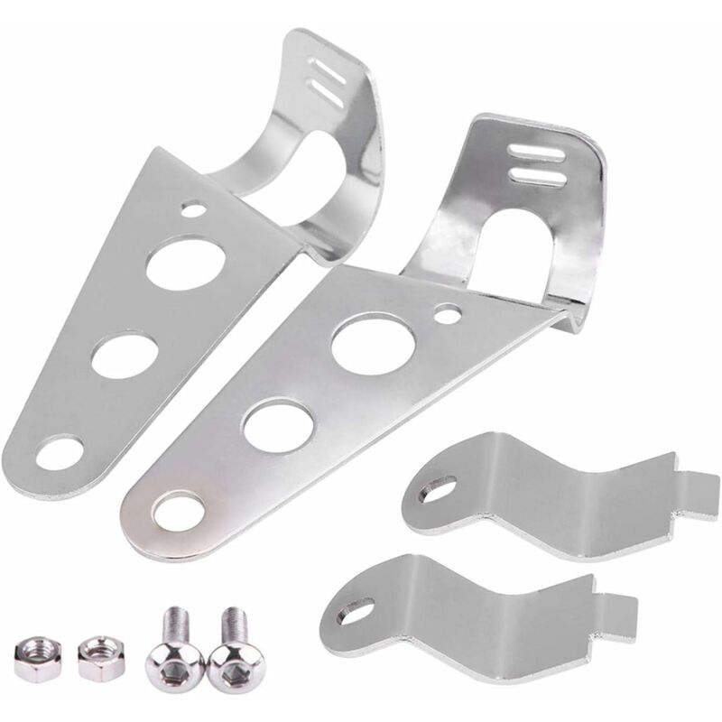 2 Stück Motorrad-scheinwerferhalterung, Gabeldurchmesser 28 Mm-34 Mm, Edelstahl, Silber