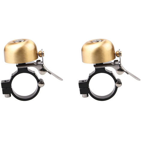 2 Stück Klassische Fahrradklingel Aus Messing - Lauter Und Klarer Ton - Für Kinder Und Erwachsene - Retro Design (gold)