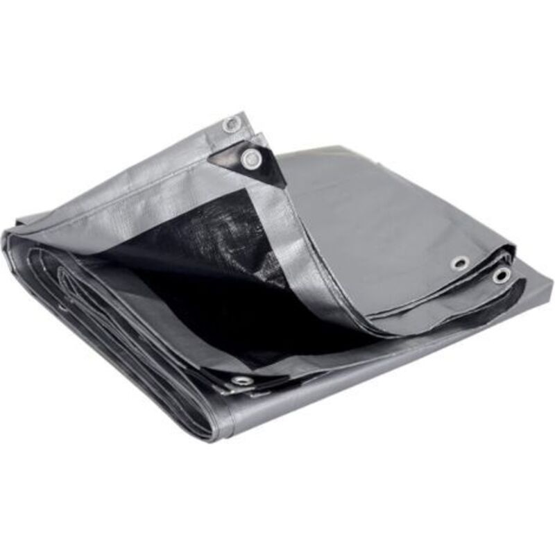 120 G/m² Polyethylen-schutzplane, Wasserdicht, Grau Und Schwarz, Mit Ösen, Hochdichte Abdeckung, 3 X 4 M