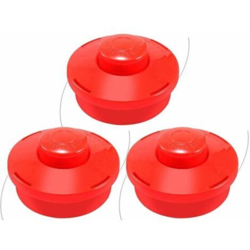 3x Universal-freischneiderkopf Mit Nylonfaden (3x Rot)