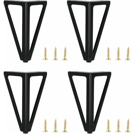 4 Schwarze Möbelfüße, 15 Cm (6 Zoll) Lange Metall-ersatzfüße, Möbelfüße, Tischbeine, Schrankbeine, Für Stühle, Kleiderschränke, Sofas