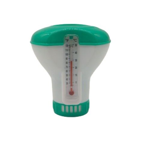 Schwimmender Dosierer Mit Thermometer Für Schwimmbäder, Für 20-g-tabletten