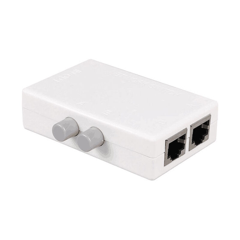 Rj45-switch-selector-splitter, 2-port-netzwerk-switch-selector-splitter-hub) 1 Ausgang Oder 1 Eingang 2 Ausgänge 100 M T 2-wege Rj45 Ethernet-netzwerk Sinloon Druckknopf-mini-schalterbox Aus Metall
