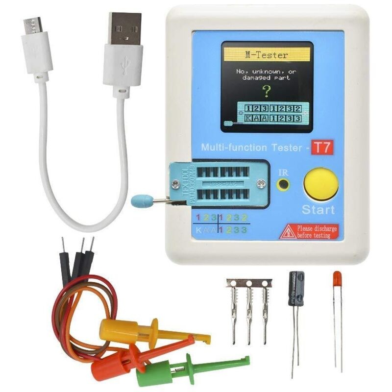Lcr-t7 Tft-transistortester – Misst Dioden, Trioden, Kondensatoren, Widerstände – Grafisches Display – Automatische Abschaltung