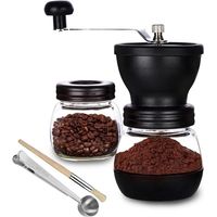 Kaffeemühle Mit Keramikmahlwerk, Manuelle Kaffeemühle Mit 2 Gläsern (je 325 Ml), Edelstahlgriffe, Kaffeemühlen Für Filterkaffee, Espresso Und French Press