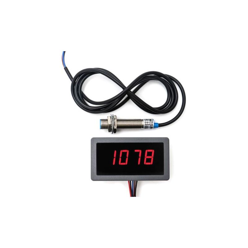 Digitaler Drehzahlmesser Mit 4-stelliger Led-anzeige, Geschwindigkeitsanzeige Mit Drehzahlmesser, Npn-sensor Und Näherungsschalter