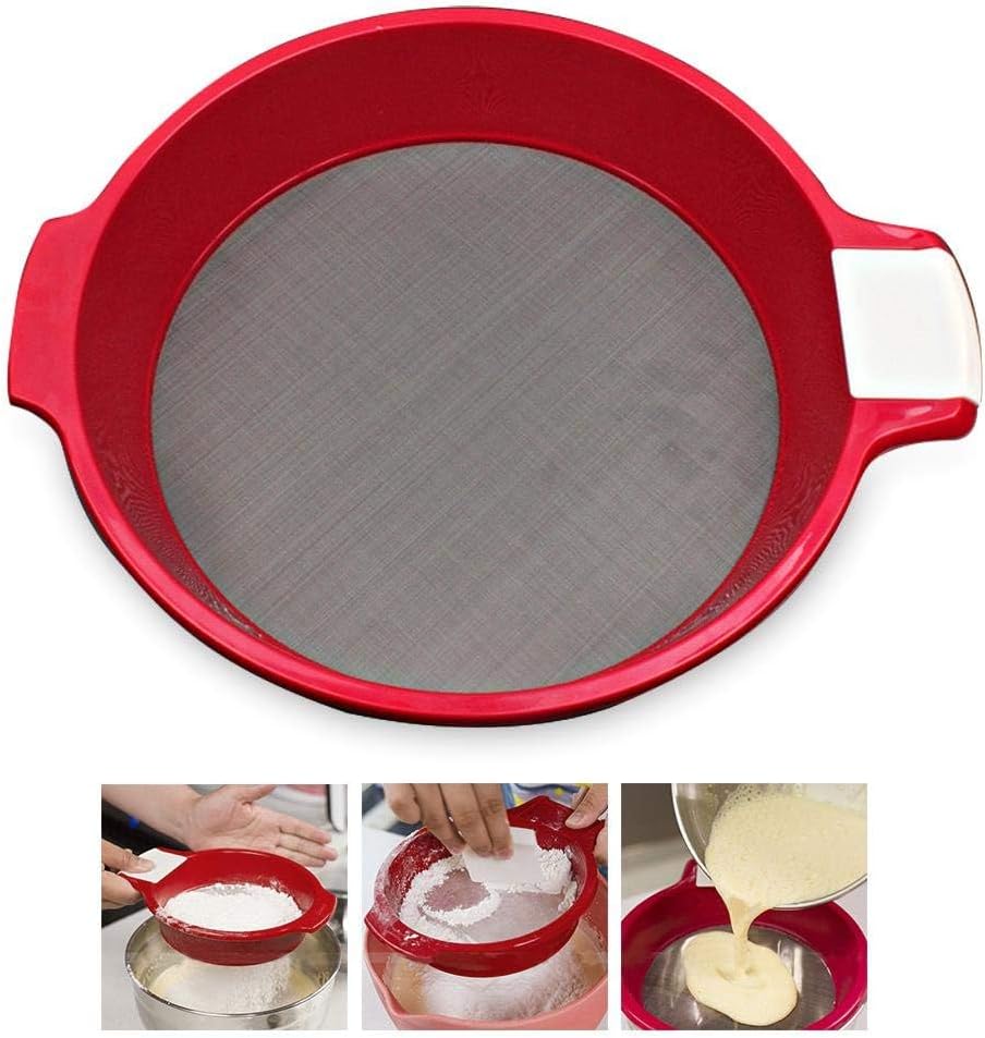 Mehlsieb Aus Edelstahl Mit Feinem Siebgewebe Für Lebensmittel, Tee, Zucker Und Mehl – 21,6 X 17 Cm