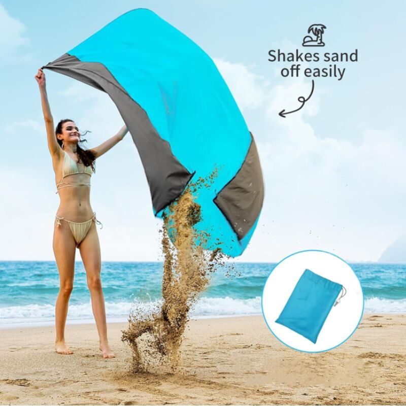 Wasserdichte Picknickdecke 200 X 210 Cm – Leichtes Fallschirmseiden-nylon – 4 Heringe – Für Strand, Camping Und Wandern