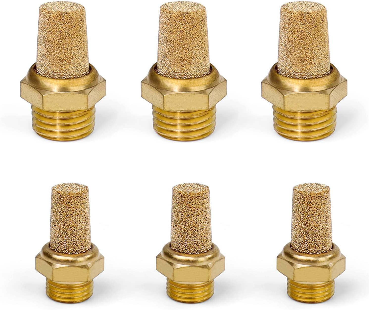 Pneumatischer Verteilerschalldämpfer – 3 Stück 1/4" Und 3 Stück 1/8" Pneumatische Schalldämpfer, Messing-schalldämpferanschluss Mit Außengewinde