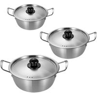 Nudeltopf Aus Edelstahl Mit Deckel Für Schnelles Erhitzen. Dieser Koreanische Instant-nudeltopf Verfügt Über Einen Doppelgriff Und Ist Ideal Zum Kochen Geeignet. Leicht Und Tragbar.