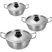 Nudeltopf Aus Edelstahl Mit Deckel Für Schnelles Erhitzen. Dieser Koreanische Instant-nudeltopf Verfügt Über Einen Doppelgriff Und Ist Ideal Zum Kochen Geeignet. Leicht Und Tragbar.