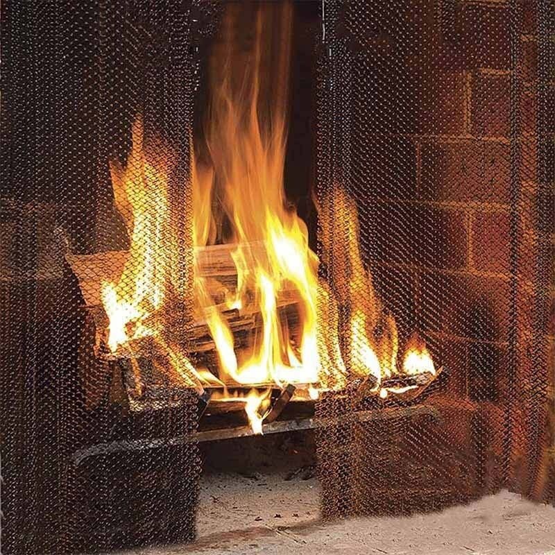 Set Aus 2 Robusten, Hitzebeständigen Kaminvorhängen Aus Metallgewebe, Feuerschutzgitter Für Kamine, 2419 Zoll/6148,3 Cm