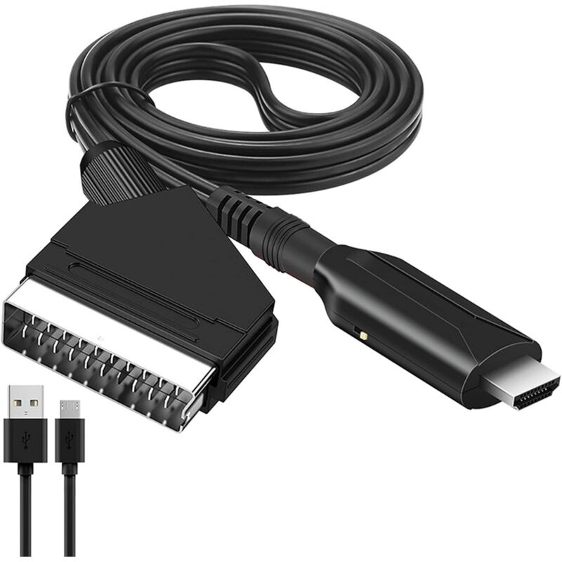 Scart-zu-hdmi-konverter – 1080p/720p-auflösung – 5v 1a Usb-netzteil – Für Dvd-player, Spielekonsole, Hd-fernseher – 720p-fernseher