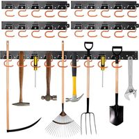 Anbringbare Aufbewahrungshaken – Garagenorganizer Mit 4 X 41 Cm Abs-schienen – 20 Verzinkte Stahlhaken – Tragkraft Bis Zu 7 Kg