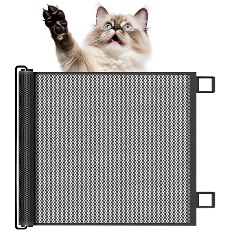 Einziehbares Sicherheitsgitter Für Babys, Kinder Und Hunde, Ausziehbares Hunde- Und Katzenschutzgitter, Für Treppen, Flure, Innen- Und Außenbereich – Schwarz, 110 X 78 Cm