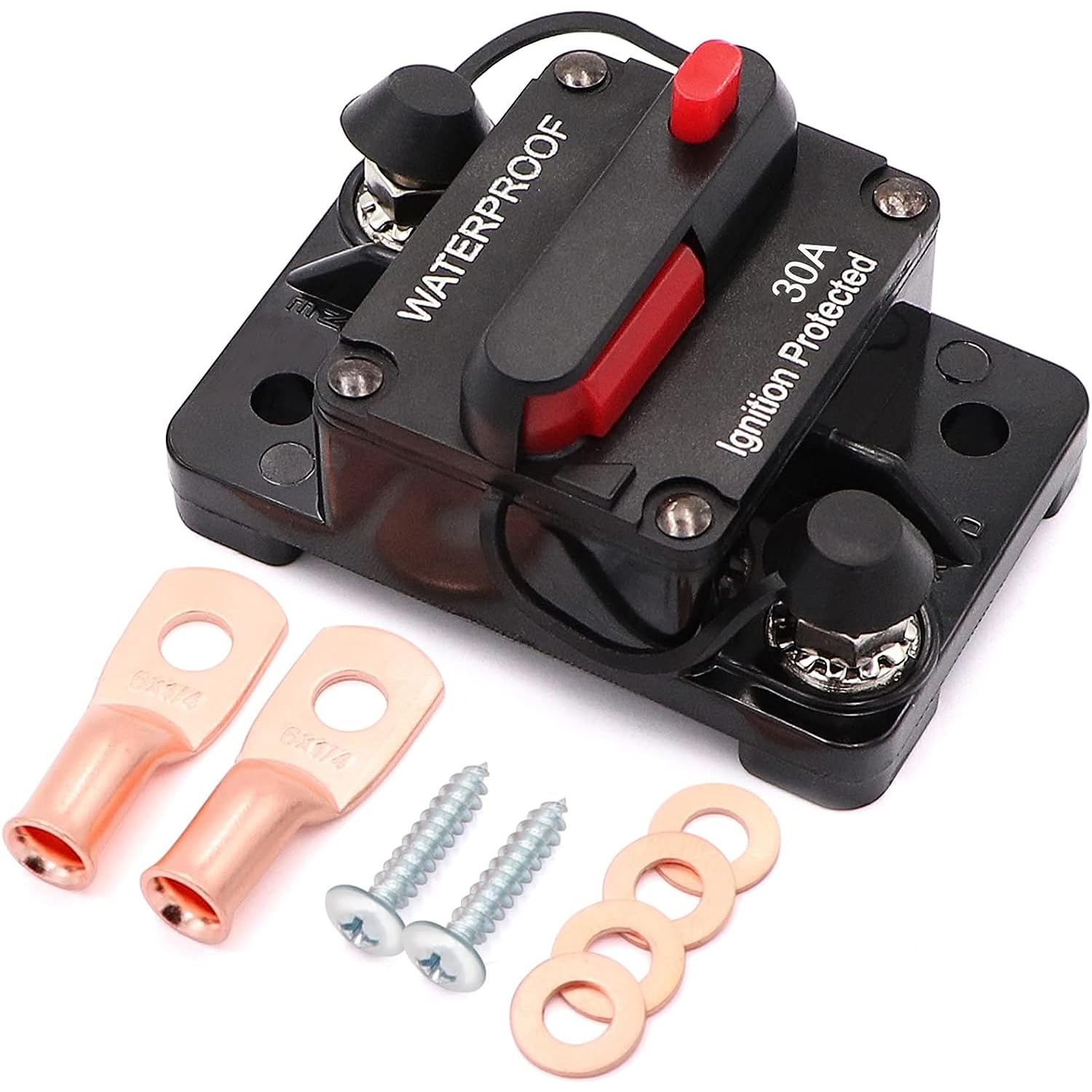 Stück 30-a-leistungsschalter Mit Manueller Rückstellung Für Auto, Elektromotoren, Boote, Atvs, Manueller Stromschutz Für Audiosysteme, Sicherung, 12–48 V Dc, Wasserdicht