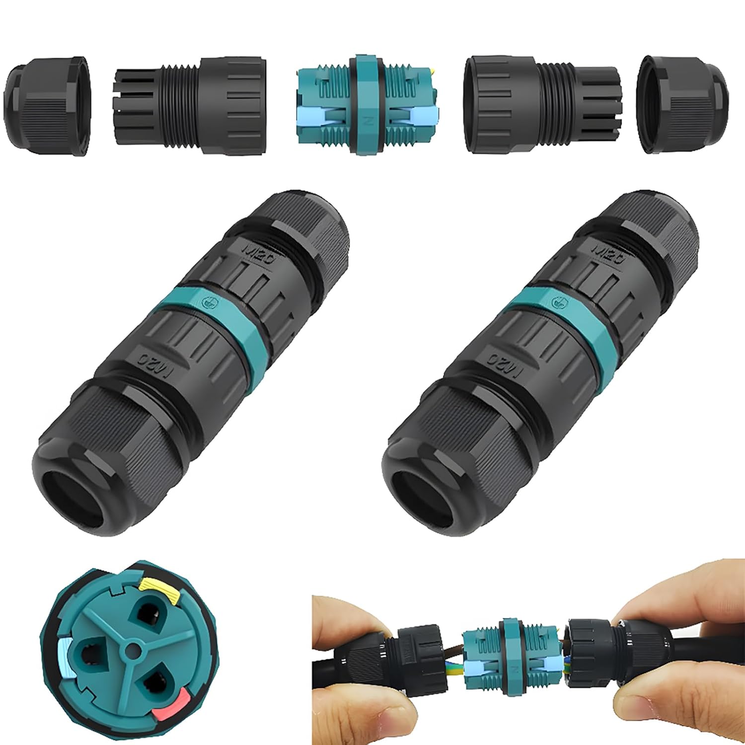 Ctricalver Wasserdichte Anschlussdose Für Außenkabel, Ip68 Wasserdichter Schutzschlauch Für Außenkabelverbindungen Für Awg: 20-13, Für 2-polige / 3-polige Verankerungskabel (2 Stück)