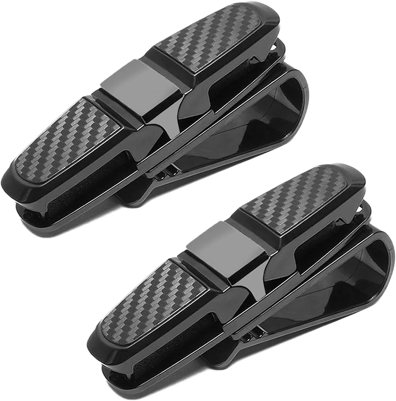 2er-set Auto-sonnenblenden-brillenclips, Auto-brillenhalter, Auto-organizer Für Sonnenbrillen, Karten Und Tickets – Schwarz