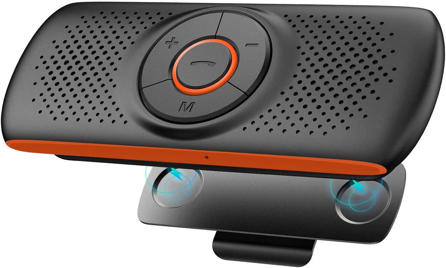 Tragbares Bluetooth-auto-freisprechsystem Mit Gps-navigation, Musikwiedergabe, Geräuschunterdrückung, Sonnenblendenhalterung, Kopplung Von 2 Telefonen Gleichzeitig