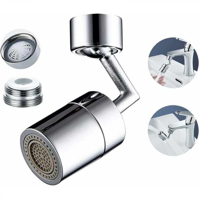 720° Schwenkbarer Wasserhahn-luftsprudler, Spritzschutzfilter-wassersprudler, Verstellbarer Wassersparender Wasserhahn Aus Zinklegierung, Düsenadapter Für Wasserhähne Mit M22/m24-gewinde