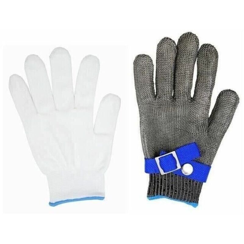 Metzgerhandschuh Aus Edelstahlgewebe, Hochleistungsschnitt, Schutzstufe 5, Größe L (kein Paar)