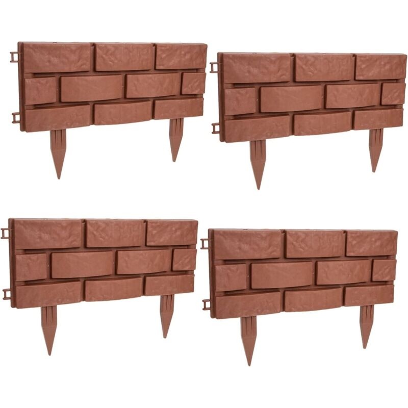 Dekorative Gartenumrandung – 4er-set Kunststoffumrandungen – Schutz Für Garten Und Rasen – Elegantes Und Natürliches Design