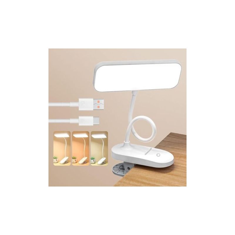 Leselampe Mit 20 Leds, 360° Flexible Usb-klemmleuchte, Augenschutz, 3 Farben & Dimmbare Helligkeit, Mini-nachtlicht Zum Lesen Im Bett, Für Kindle, Bücher, Kinder, Reisen Und Camping